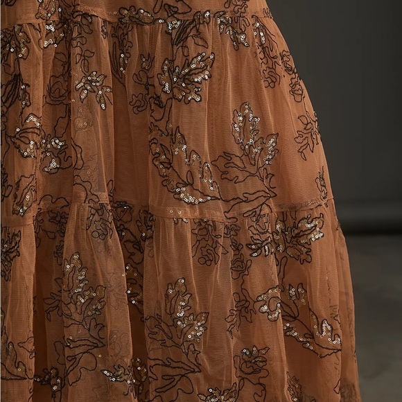 Anthropologie Maeve Sequined Tulle Midi Dress Size Medium Petite - Picture 5 of 13